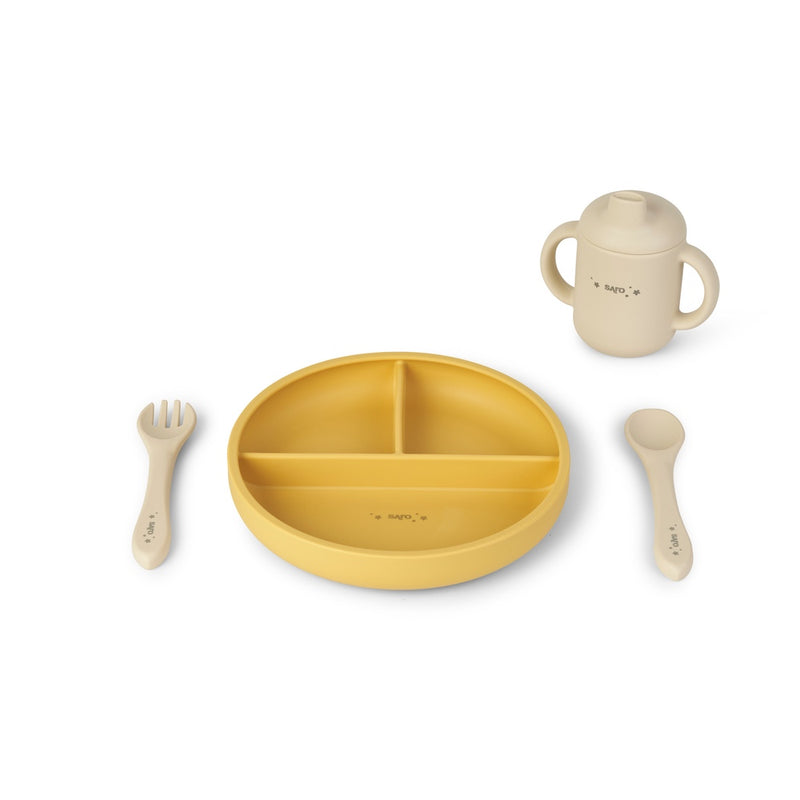 SARO BABY Food & Fun Silicone Spisesæt - Mustard